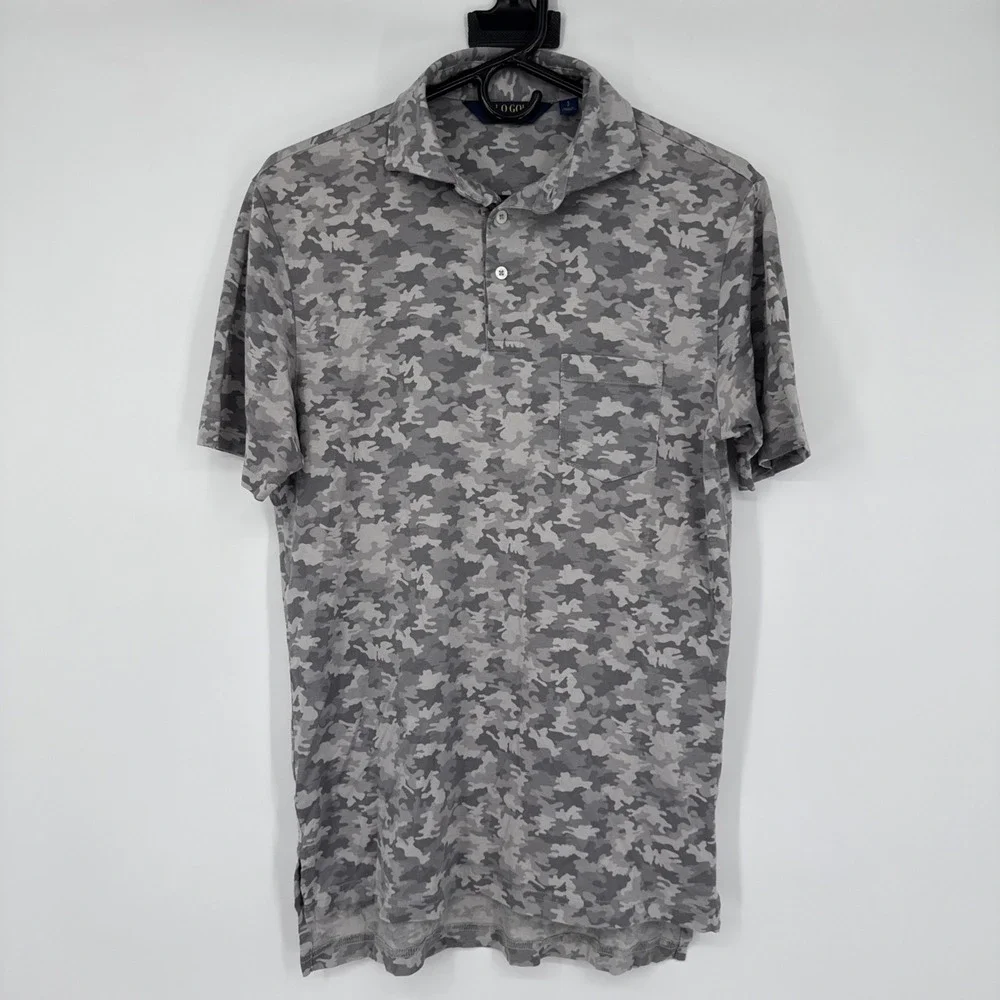 Polo Golf Ralph Lauren Camo Shirt Gray Military AOP Lightweight Rugby Small